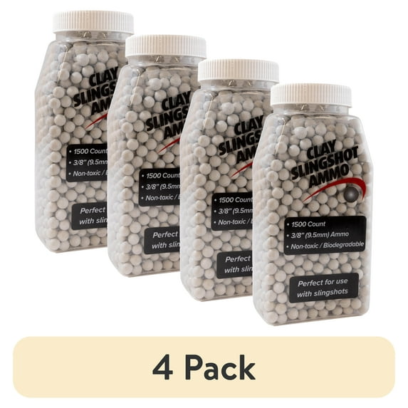 (4 pack) DAC 3/8" Clay Slingshot Ammo 1500ct (Model 38998)