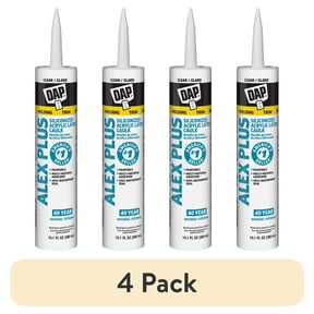 (4 pack) DAP Alex Plus 10.1 oz Clear All Purpose Acrylic Latex Caulk Plus Silicone