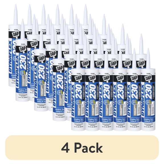 (4 pack) DAP Dynaflex 230 10.1 oz Clear Premium Sealant Caulk