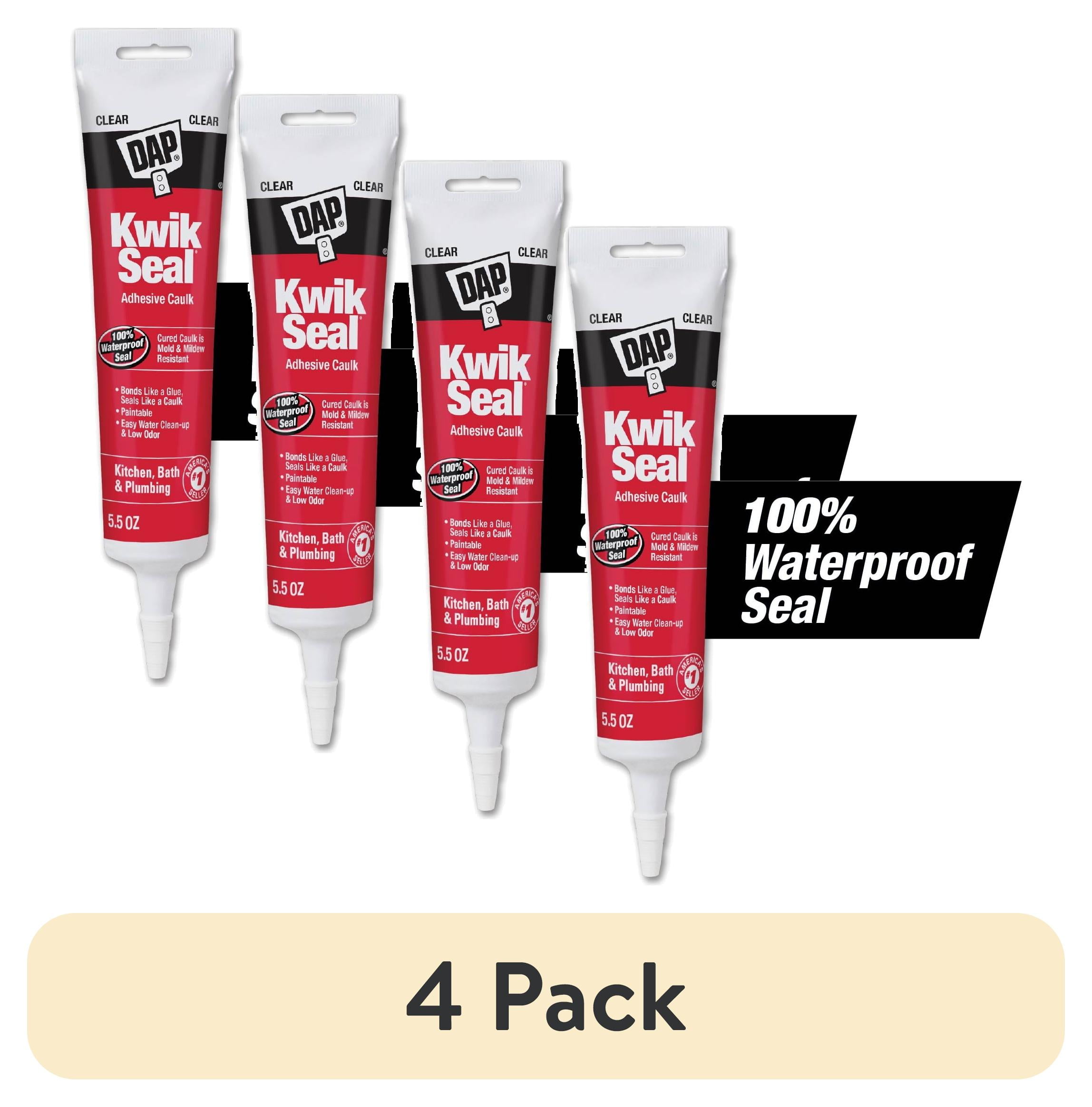 (4 pack) DAP Kwik Seal 5.5 oz Clear Adhesive Kitchen and Bath Acrylic Latex Caulk