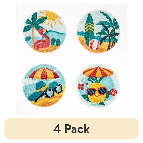 (4 pack) DIAMOND DOTZ® Tropical Coasters Diamond Painting Kit