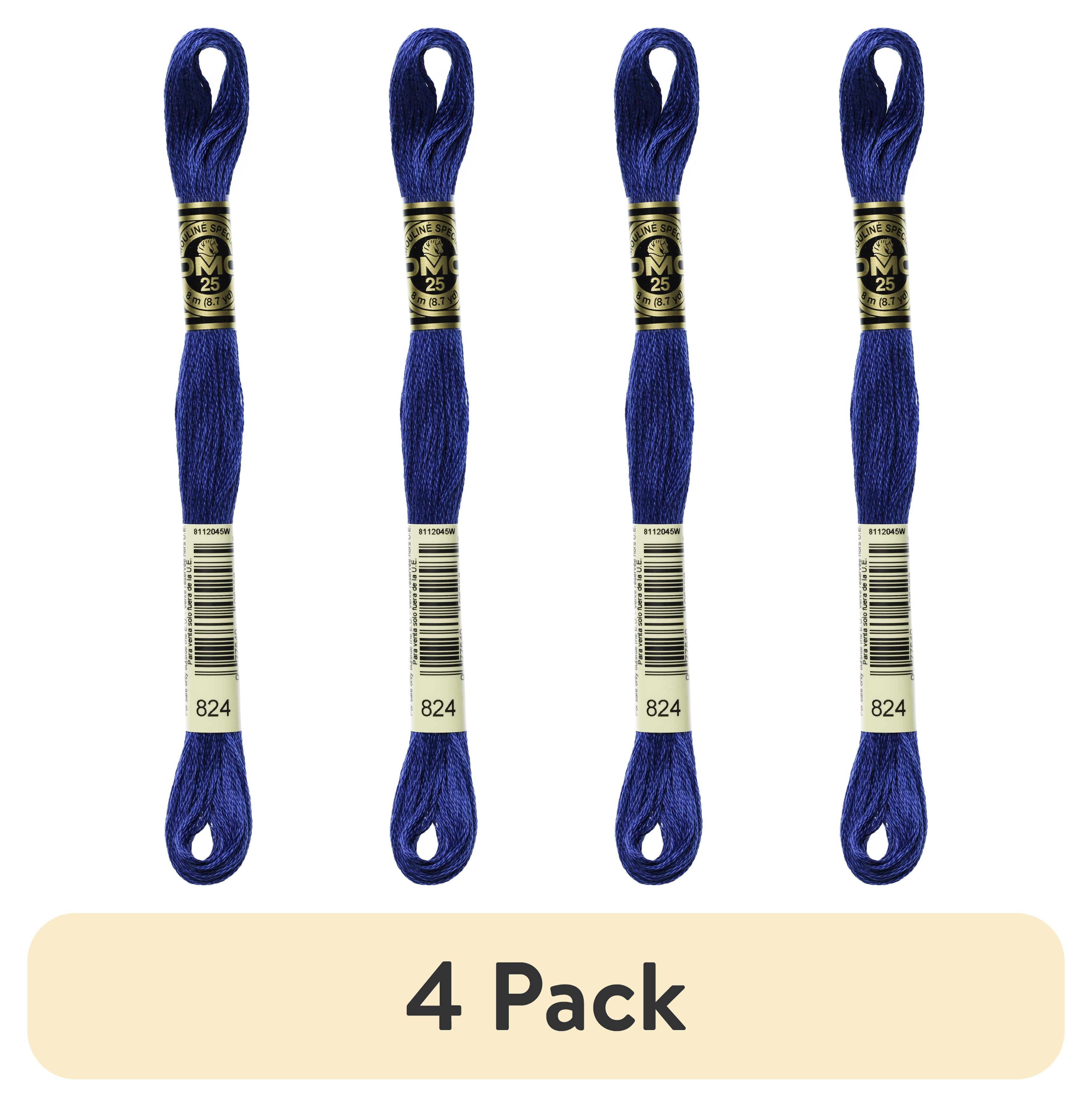 (4 pack) DMC Mouline 117-824 Six-Strand Embroidery Thread, Very Dark Blue, 8.7-Yards