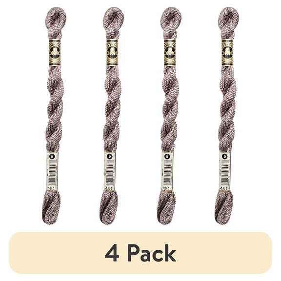 (4 pack) DMC Pearl Cotton Skein Size 5 27.3yd-Dark Shell Gray