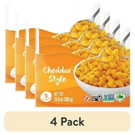 (4 pack) Daiya Dairy Free Gluten Free Deluxe Cheddar Mac & Cheese, Vegan, 10.6 oz (Shelf Stable)