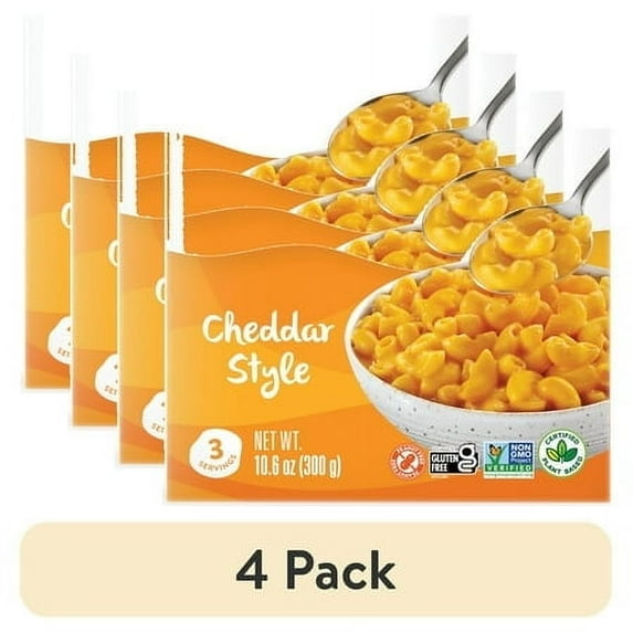 (4 pack) Daiya Dairy Free Gluten Free Deluxe Cheddar Mac & Cheese, Vegan, 10.6 oz (Shelf Stable)