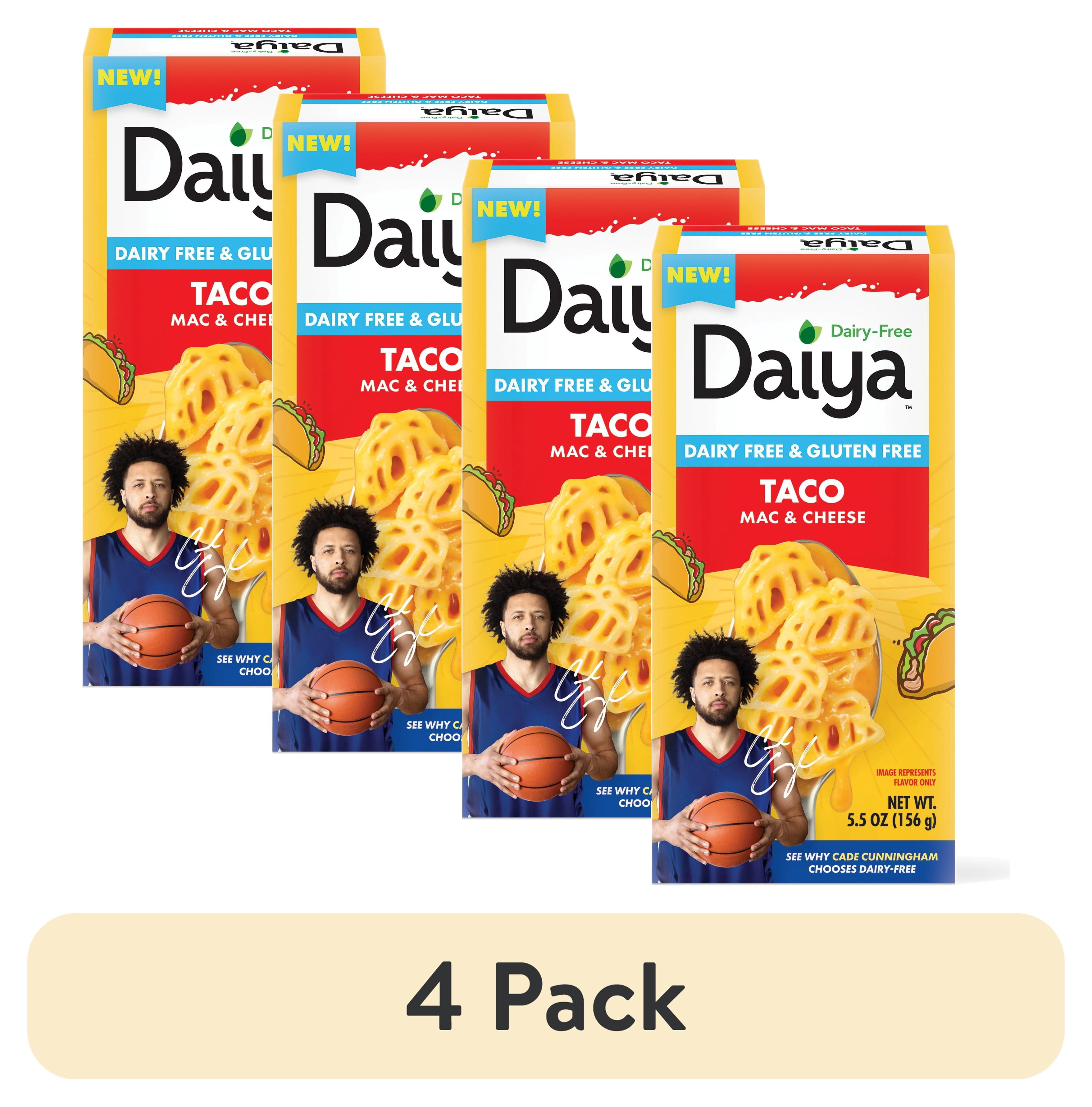 (4 pack) Daiya Dairy Free Gluten Free Taco Mac & Cheese, Vegan, 5.5 oz (Shelf Stable)