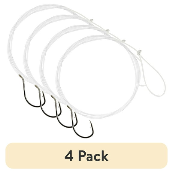 (4 pack) Danielson Snelled Octopus Fishing Hooks, Size 4/0, 6-pack