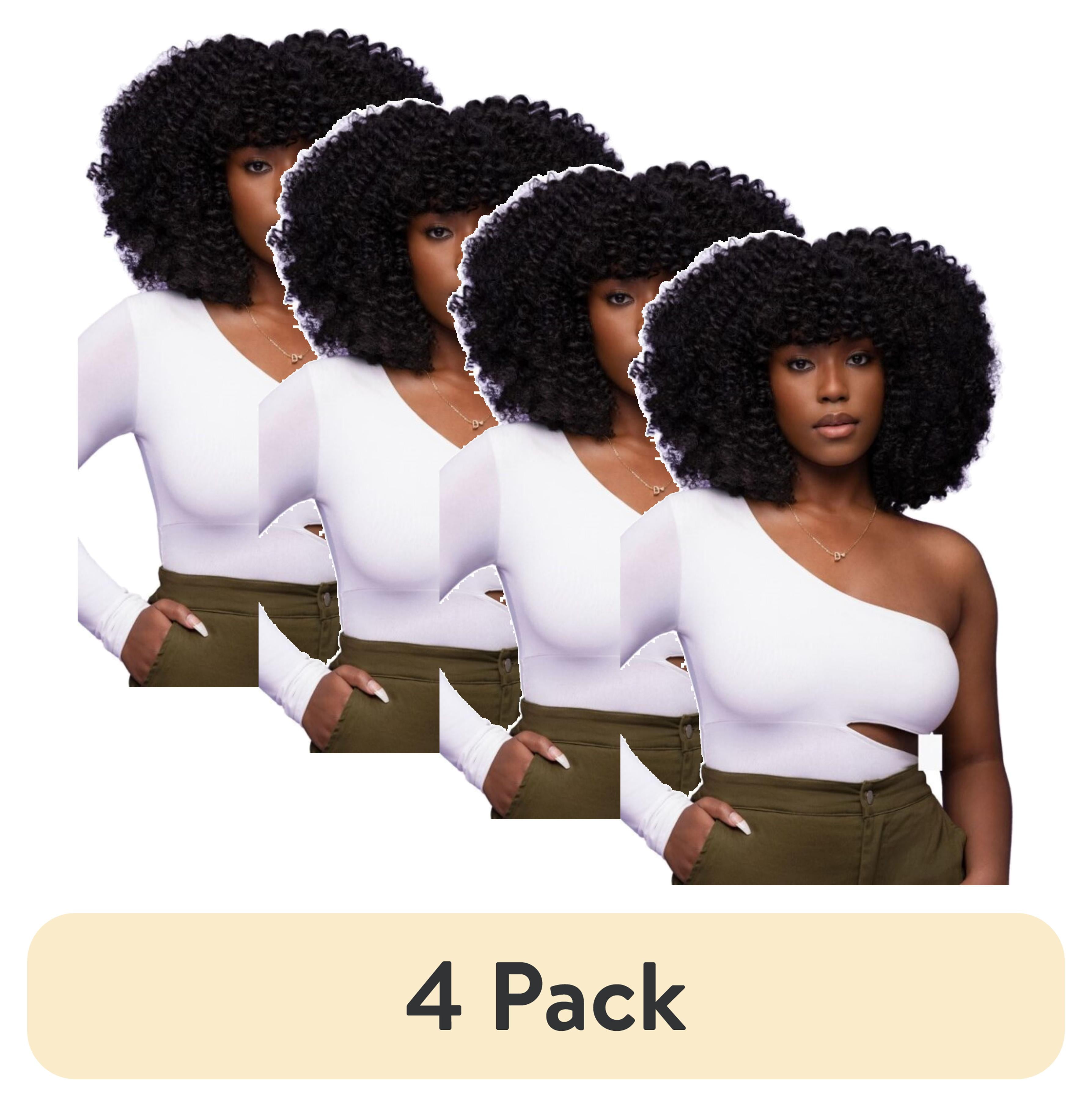 (4 pack) Darling Flexi Rod Curls Crochet Hair 2X Pack, 14 inch, #1B, Female, Adult