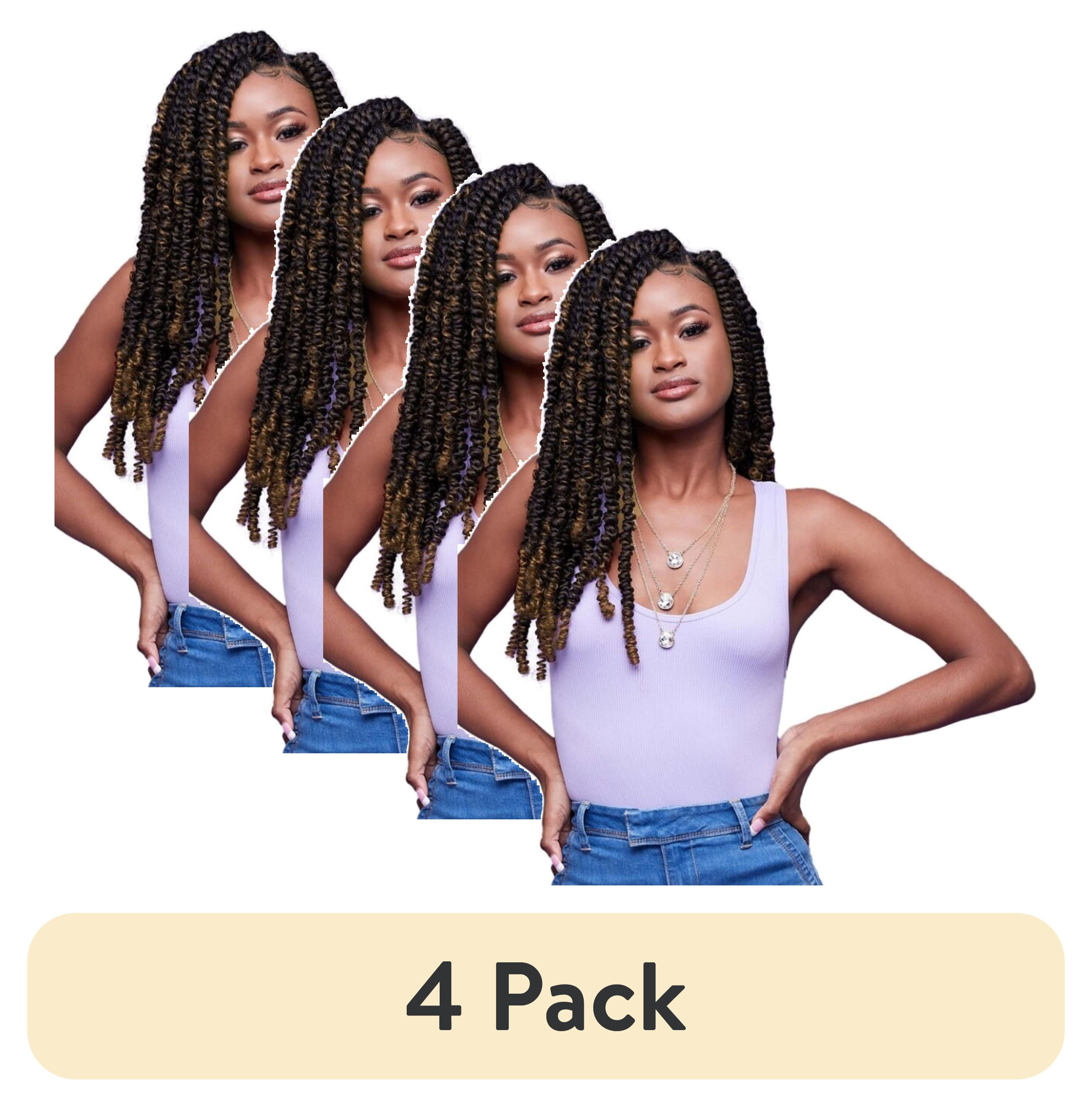 (4 pack) Darling Passion Twist Crochet Hair 2X Pack, 24 inch, #1/30, Adult, Female