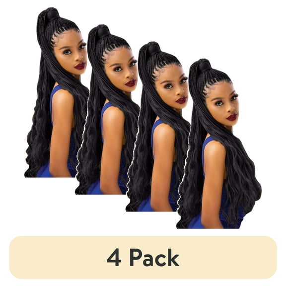 (4 pack) Darling Pre-Stretched Loose Body Waves Braid Hair 3X Pack, 52 inch, #1B, Adult, Women