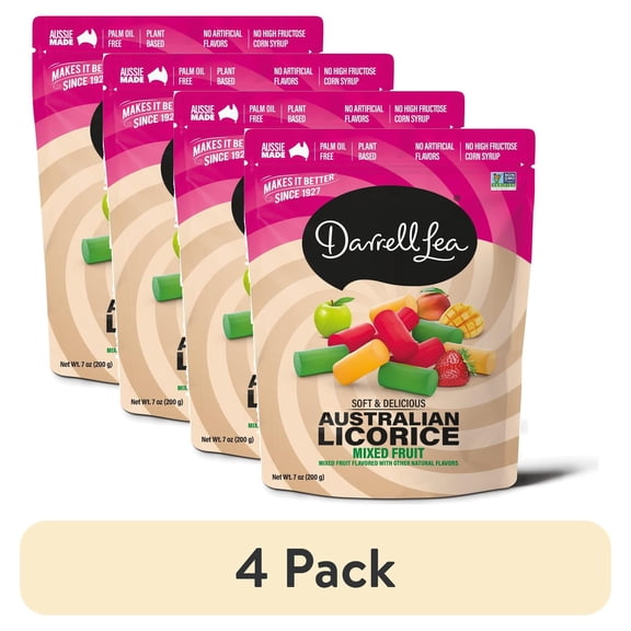 (4 pack) Darrell Lea Mixed Fruits Licorice Bites, 7 oz. Bag, Regular Size