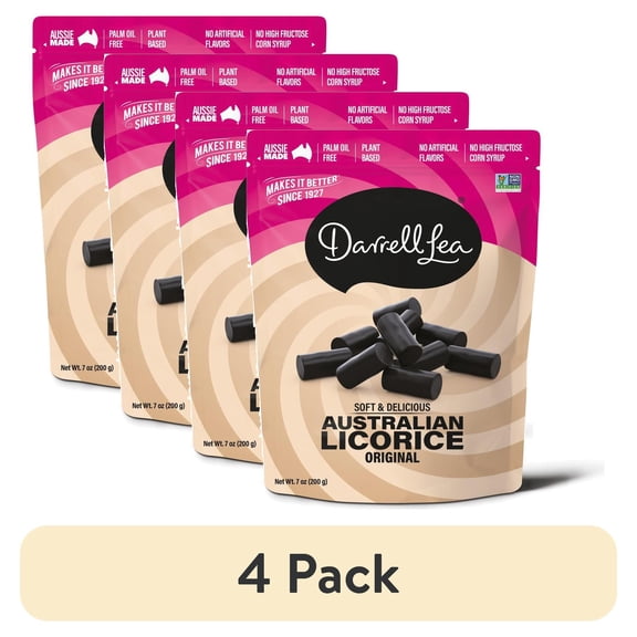 (4 pack) Darrell Lea Soft Eating Original Flavor Licorice Bites, 7 oz. Regular Bag