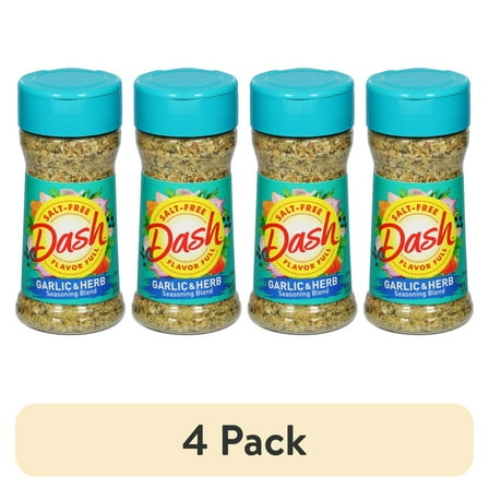 (4 pack) Dash Garlic & Herb Seasoning Blend, Salt Free Kosher, 2.5 oz