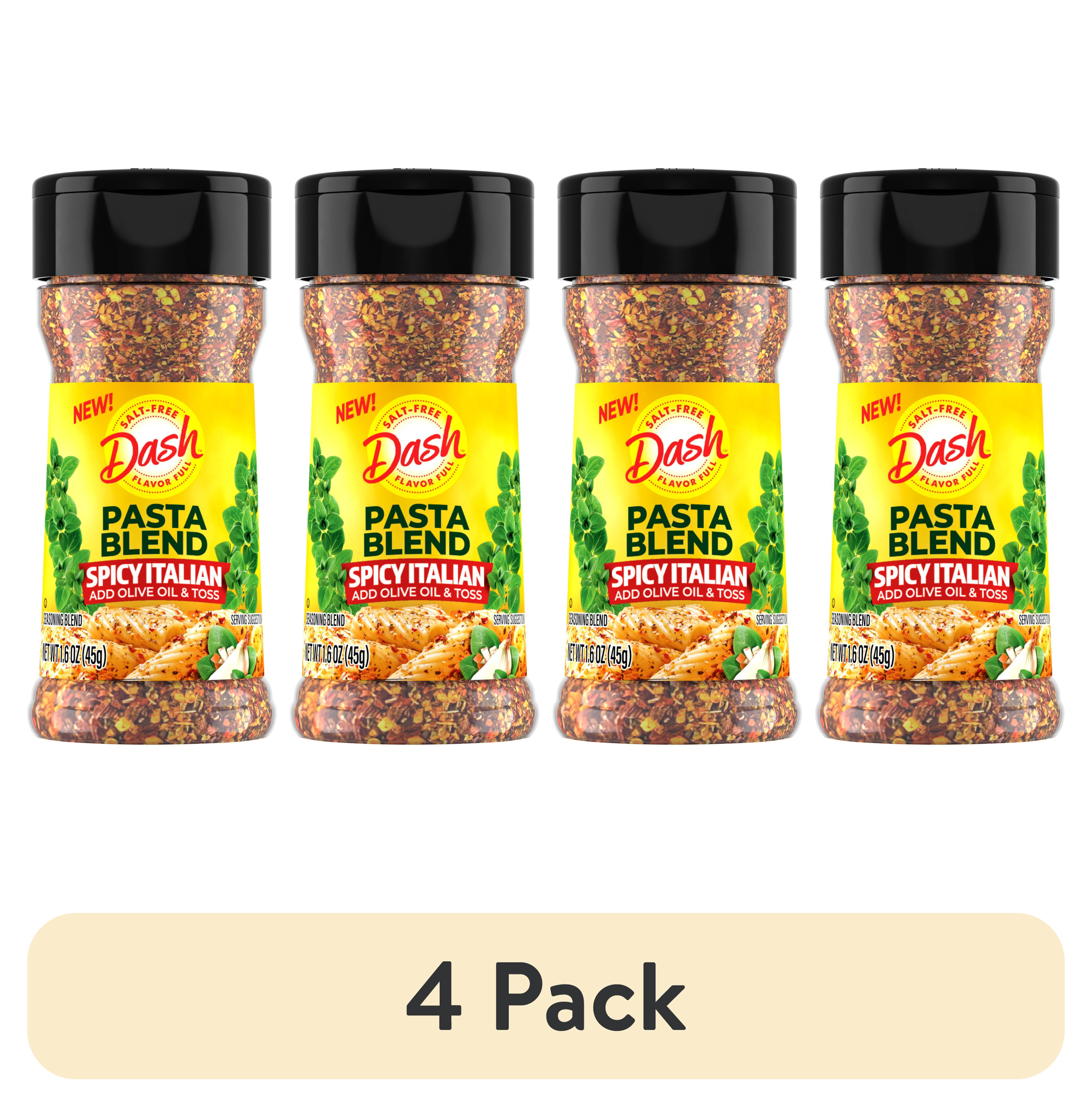(4 pack) Dash Pasta Blend Spicy Italian, Salt Free Seasoning Blend, 1.6 oz Bottle