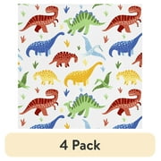 (4 pack) 2 Yards 100% Cotton Color Dino, Multi-color, 44" Wide for Crafts by David Textiles