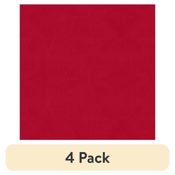 (4 pack) Mainstays 1.5 Yards 100% Polyester Brushed Fleece Solid, Red, 60" Wide for Crafts