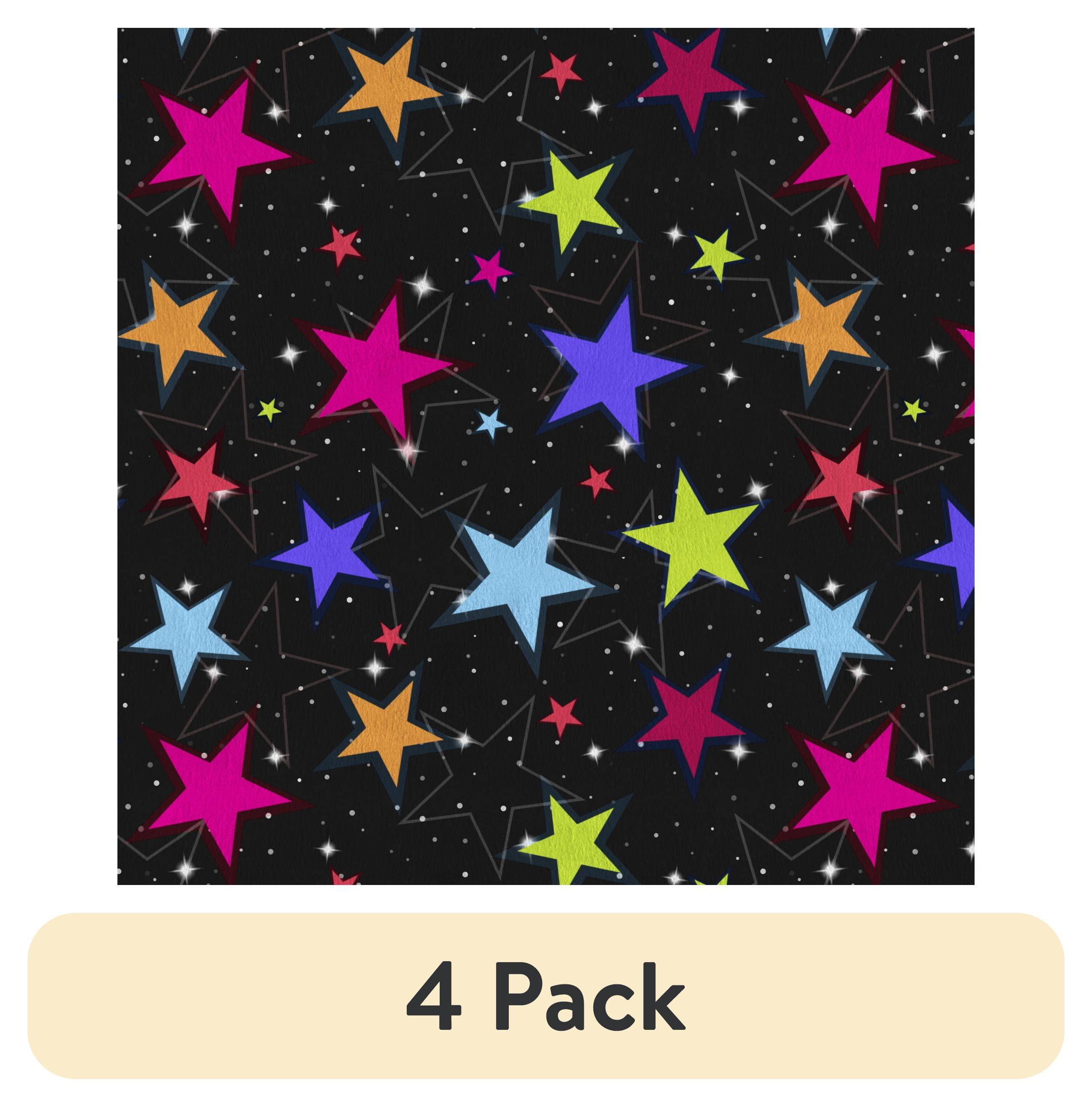 Textile Star (4 pack) Mainstays 1.5 Yards 100% Polyester Brushed Fleece Stars, Black ...