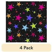 (4 pack) Mainstays 1.5 Yards 100% Polyester Brushed Fleece Stars, Black, 60" Wide for Crafts