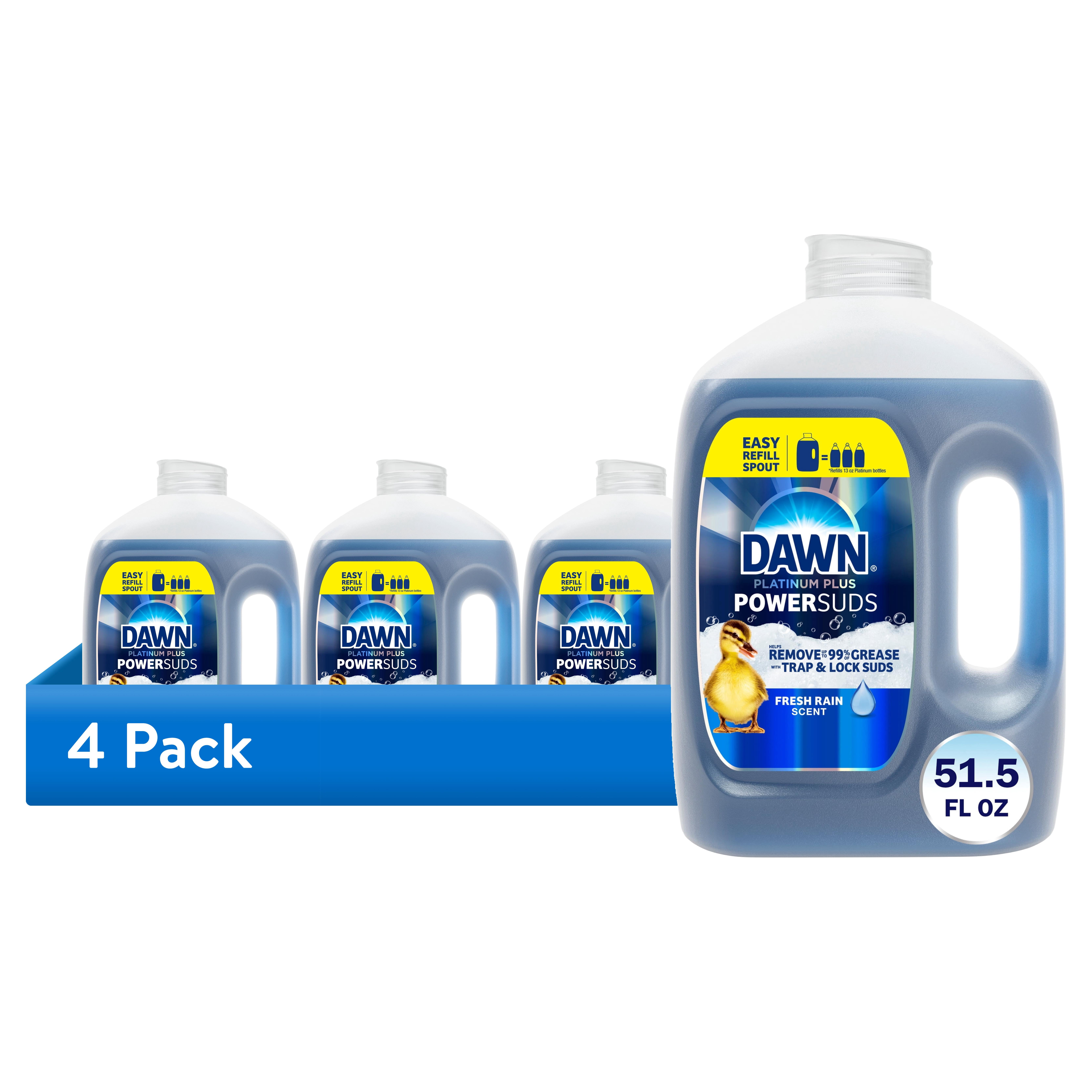 (4 pack) Dawn Platinum Plus, Liquid Dish Soap, 51.5 oz. Bottle