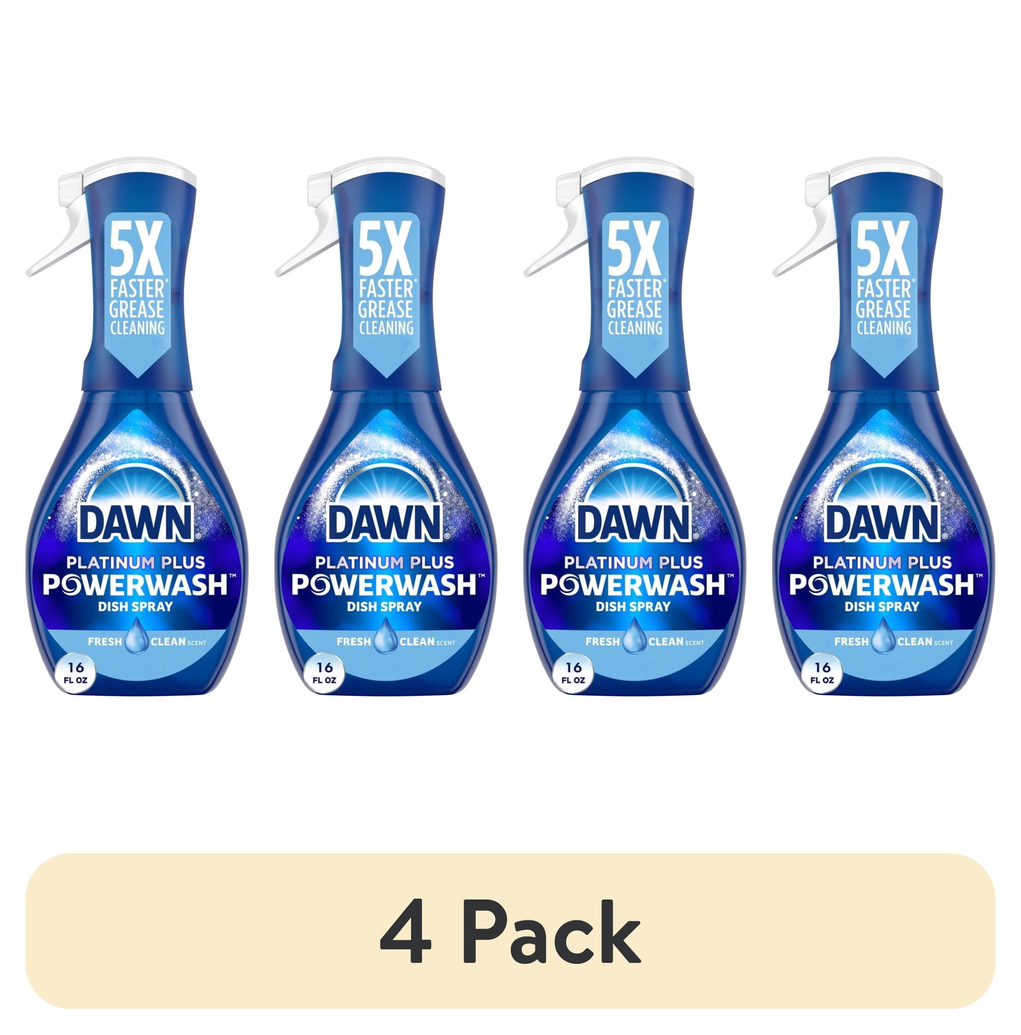(4 pack) Dawn Powerwash Spray, Dish Soap, Dishwashing Liquid, Fresh, 1 Starter Kit, 16 Fl Oz