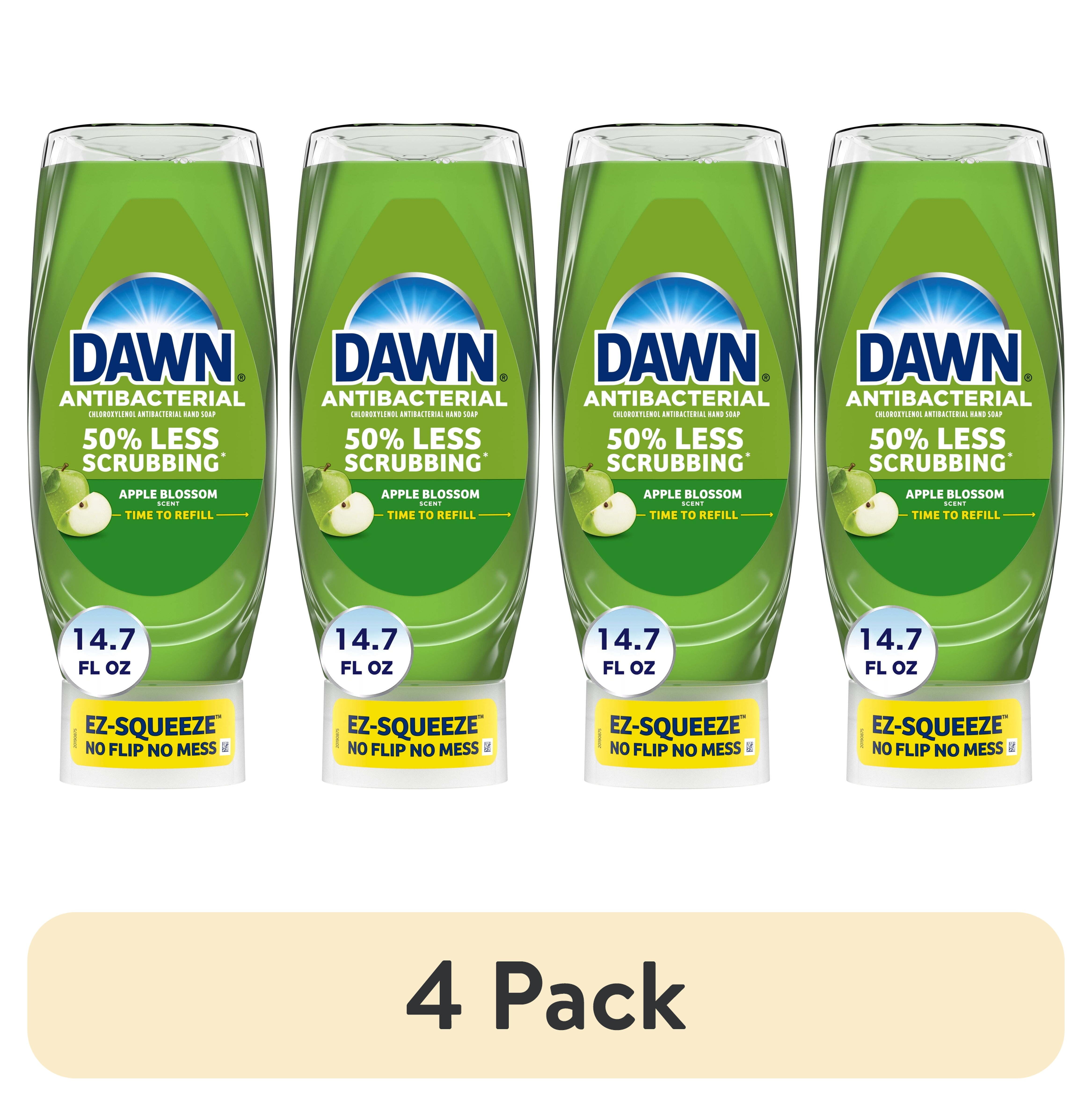 (4 pack) Dawn Ultra Antibacterial EZ-Squeeze Hand Soap, Apple Blossom, 14.7 Fl Oz