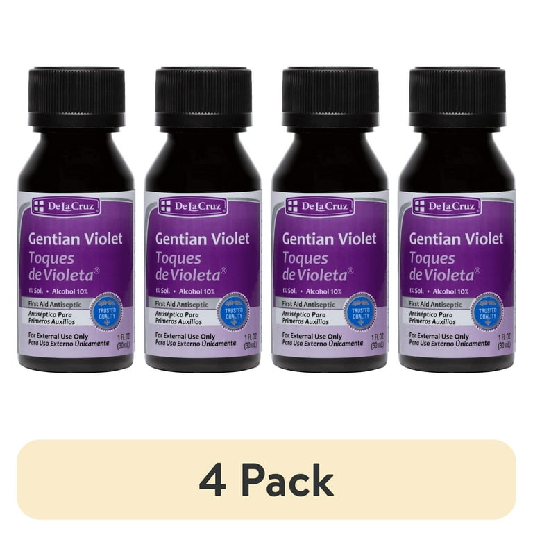 4 pack) De La Cruz 1% Gentian Violet First Aid Antiseptic for cuts