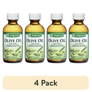 (4 pack) DLC De La Cruz Olive Oil, 100% Pure Expeller-Pressed Moisturizer for Skin and Hair, 2 fl oz (Aceite de Olivo)