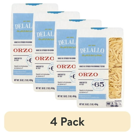 (4 pack) DeLallo Orzo Pasta, 16 oz