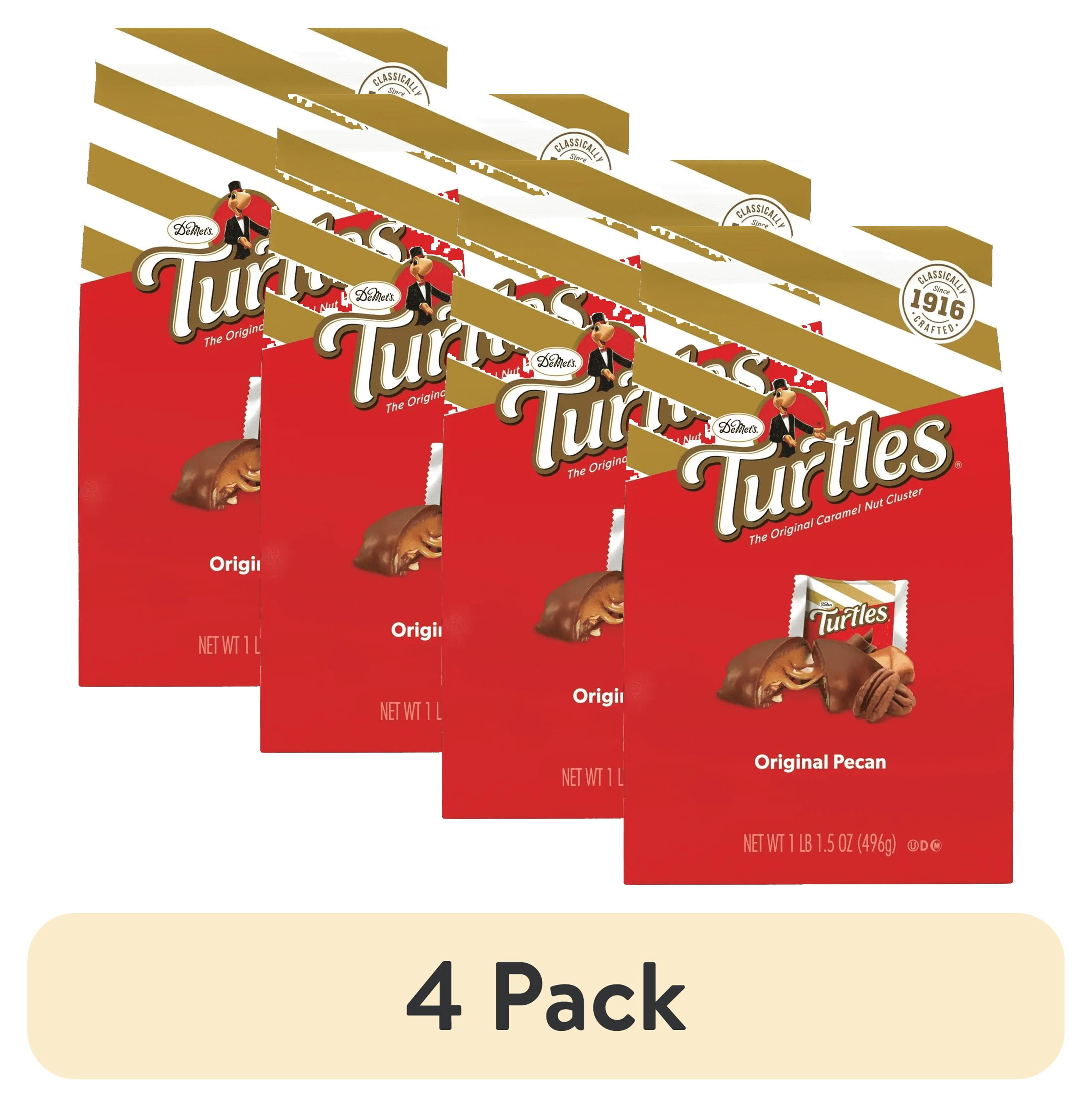 (4 pack) DeMet's Turtles, Original Milk Chocolate Pecan Bag, 17.5oz
