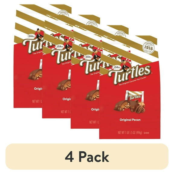 (4 pack) DeMet's Turtles, Original Milk Chocolate Pecan Bag, 17.5oz