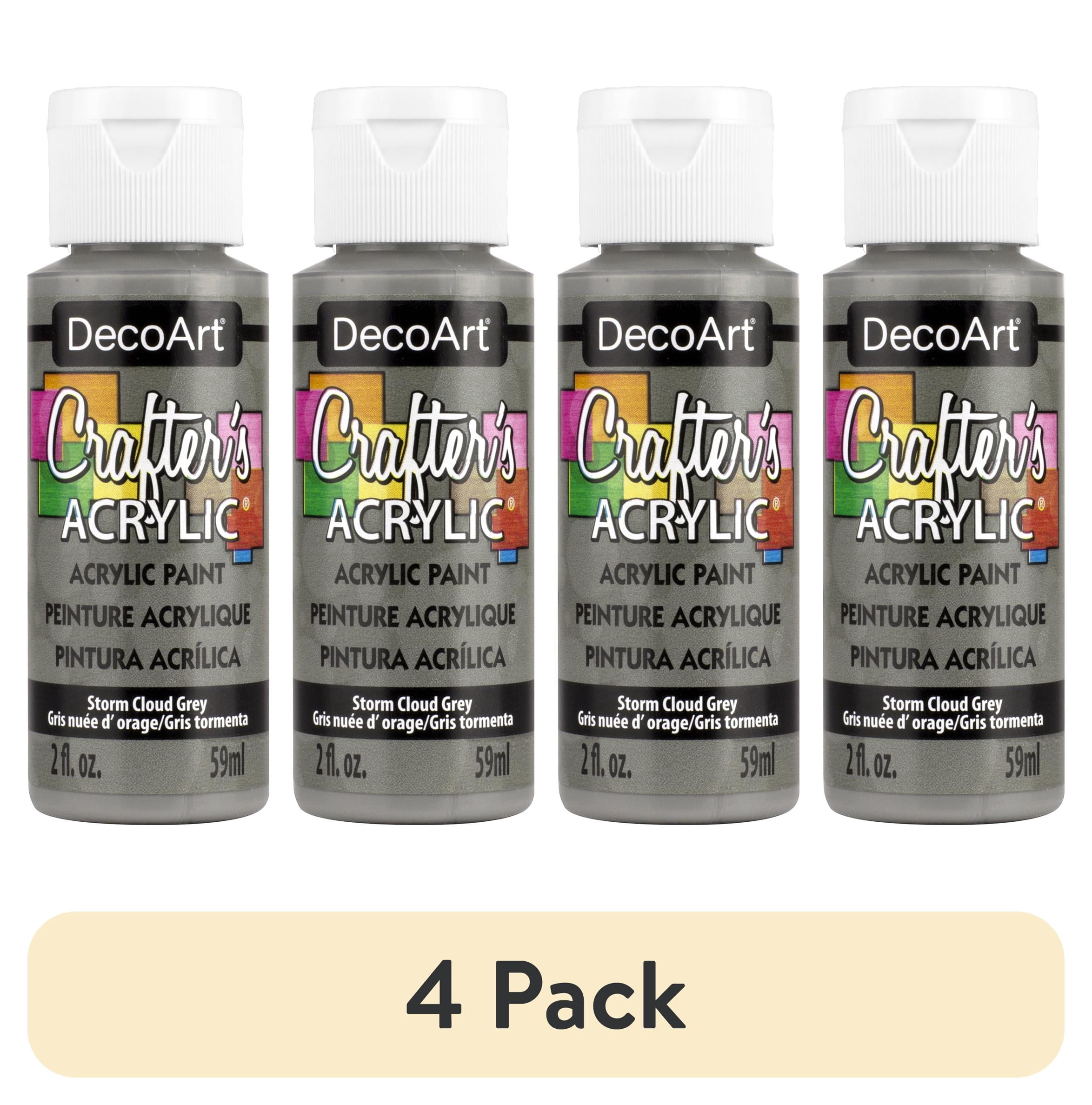 (4 pack) DecoArt Crafter's Acrylic Paint, 2 oz., Storm Cloud Gray