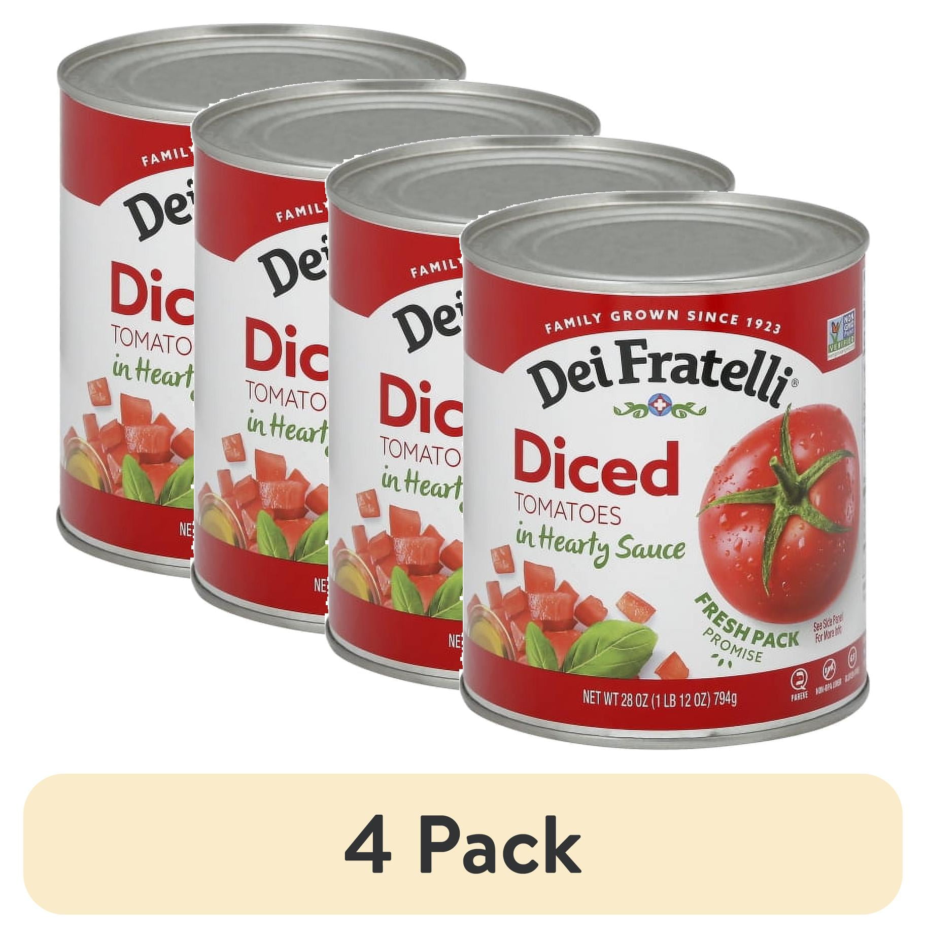 (4 pack) Dei Fratelli Diced Tomatoes In Hearty Sauce 28 oz