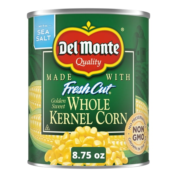 (4 pack) Del Monte Fresh Cut Golden Sweet Whole Kernel Corn, Canned Vegetables, 8.75 oz Can
