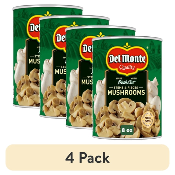 (4 pack) Del Monte Mushroom Stems and Pieces, 8 oz Can, Canned ...