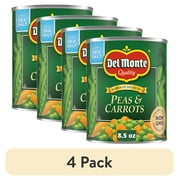 (4 pack) Del Monte Peas & Carrots, Canned Vegetables, 8.5 oz Can