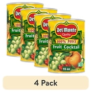 (4 pack) Del Monte Fruit Cocktail in Fruit Juice, Canned Fruit, 15 oz Can