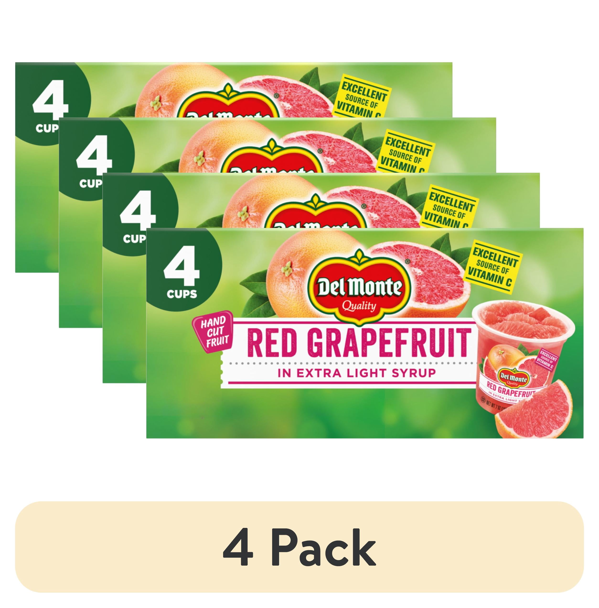 (4 pack) Del Monte Red Grapefruit in Extra Light Syrup, Pack of 4, 7 oz ...