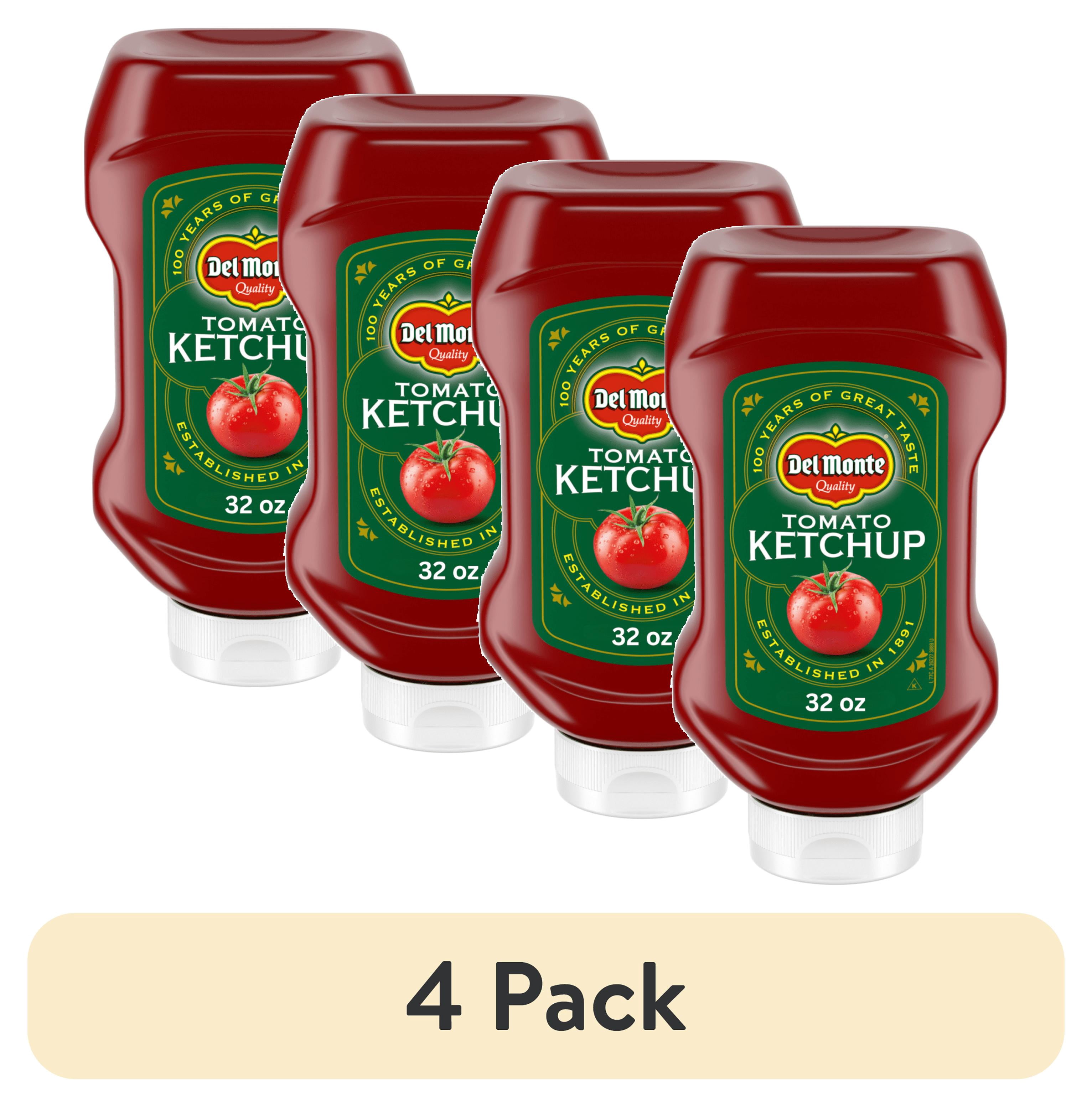 (4 pack) Del Monte Tomato Ketchup, Gluten Free, 32 oz Squeeze Bottle, Sweet Tangy Flavor