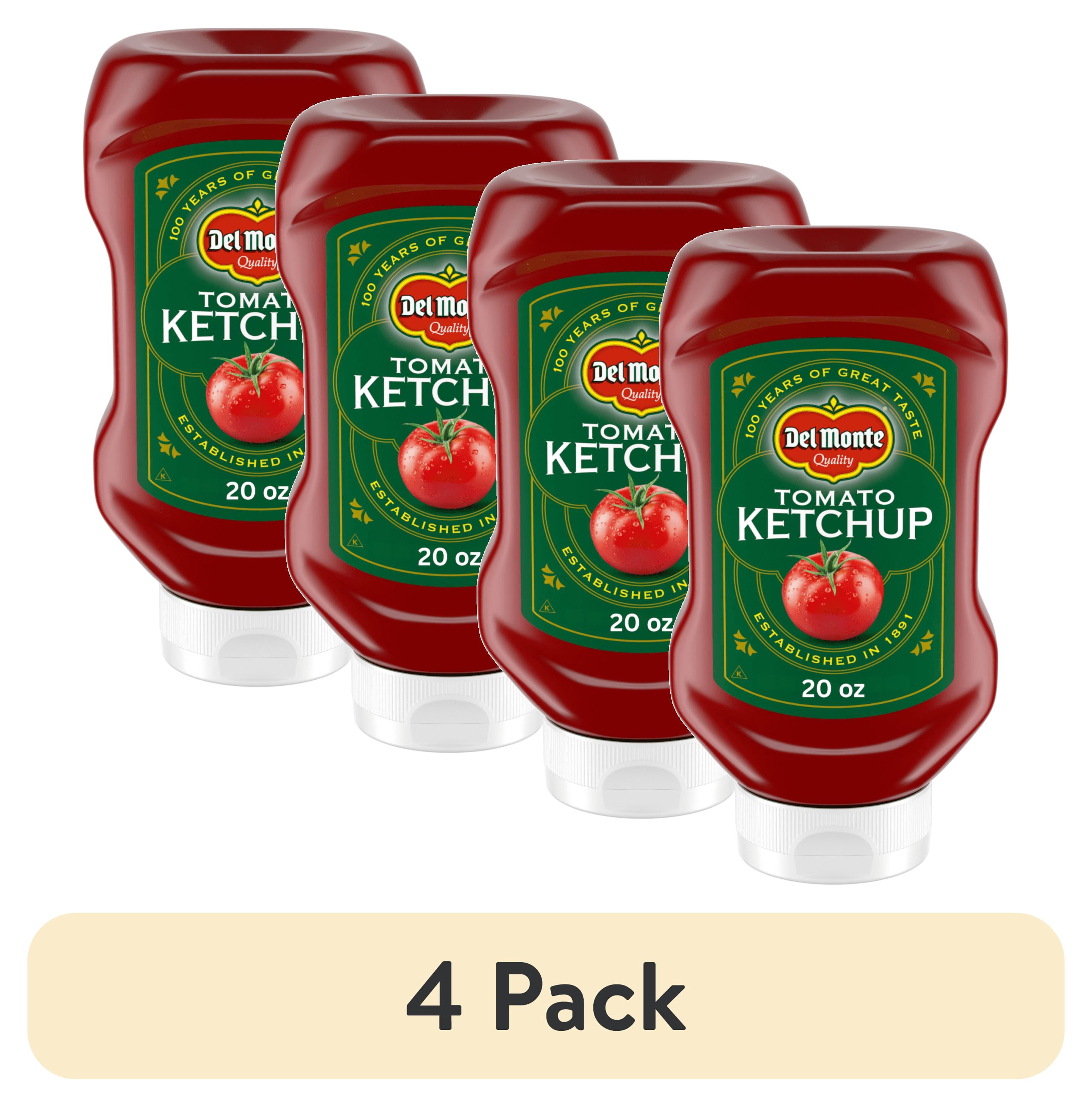 (4 pack) Del Monte Tomato Ketchup, Gluten Free, Sweet Flavor, 20 oz Squeeze Bottle