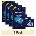 thumbnail image 1 of (4 pack) DenTek Complete Clean Easy Reach Floss Picks, No Break & No Shred Floss, 75 Count, 1 of 12