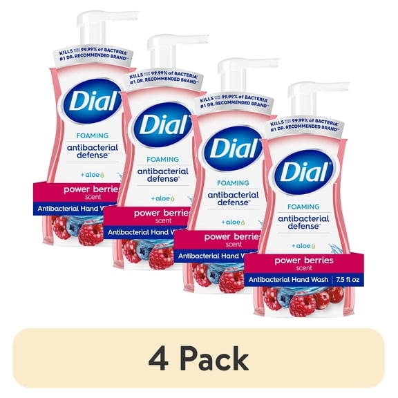 (4 pack) Dial Antibacterial Defense Power Berries Scent Foaming Hand Soap, 7.5 fl oz