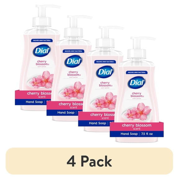 (4 pack) Dial Clean + Gentle Liquid Hand Soap, Cherry Blossom Gentle Hand Soap, 7.5 fl oz