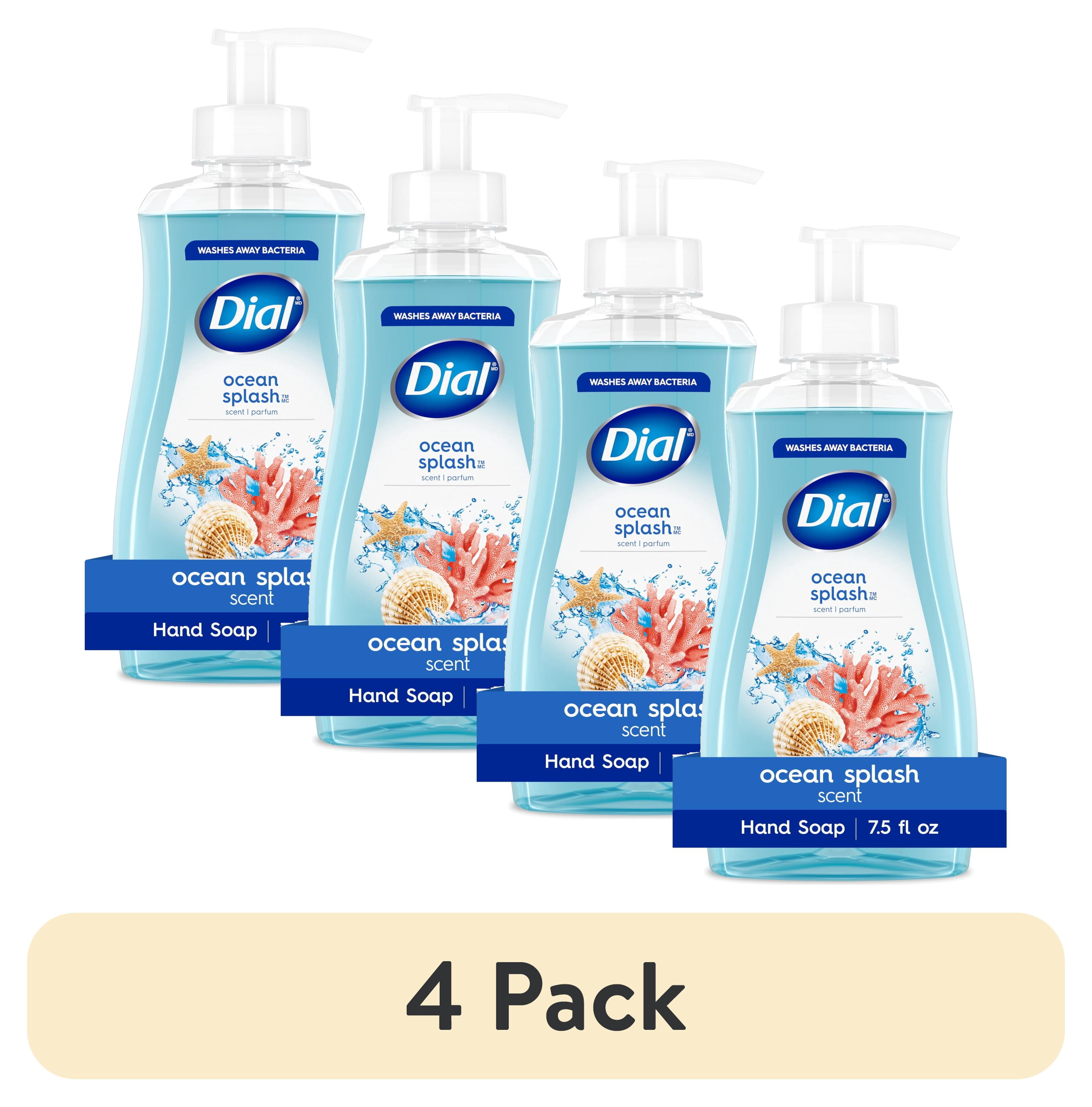 (4 pack) Dial Clean + Gentle Liquid Hand Soap, Ocean Splash Gentle Hand Soap, 7.5 fl oz