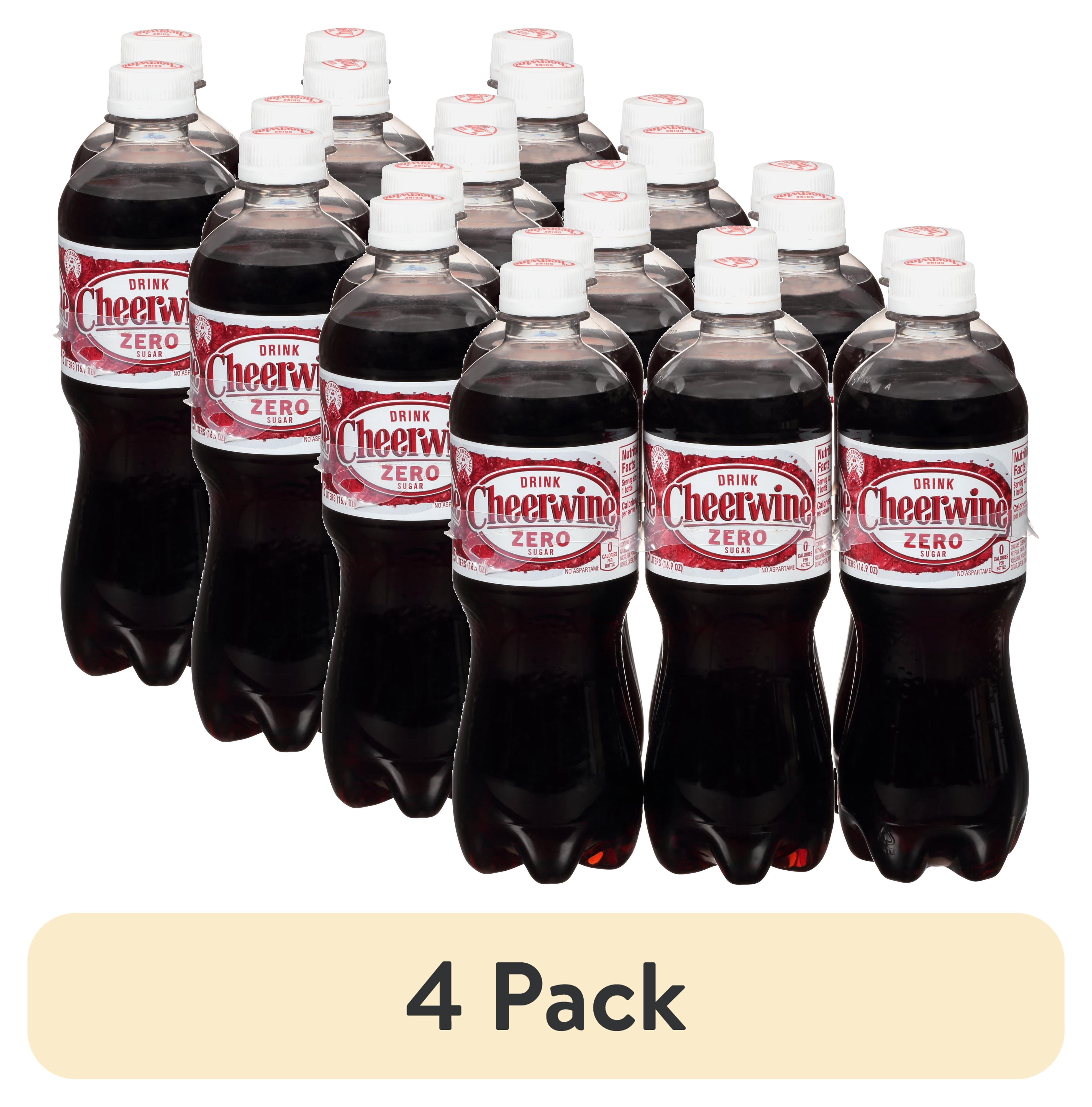 (4 pack) Diet Cheerwine Cherry Cola Soda Pop, 16.9 Fl Oz, 6 Pack Bottles