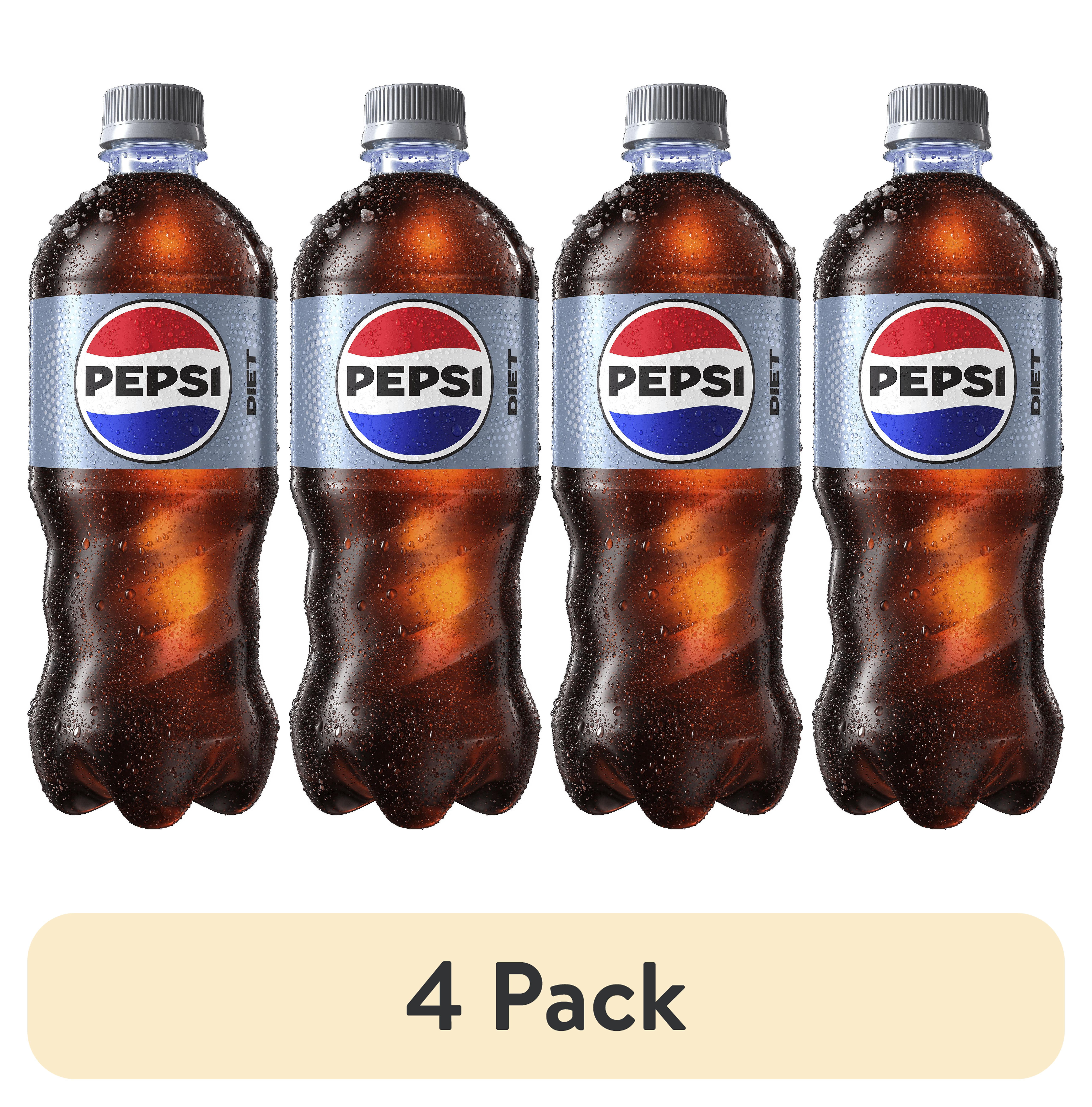 (4 pack) Diet Pepsi Cola Soda Pop, 20 fl oz Bottle