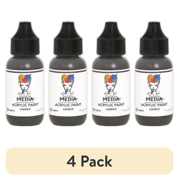 (4 pack) Dina Wakley Media Acrylic Paint 1oz-Umber