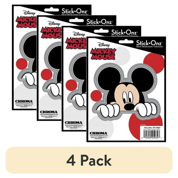 (4 pack) Disney Mickey Mouse Car Decal
