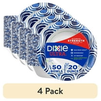 (4 pack) Dixie Ultra Disposable Paper Bowls, 20 oz, Multi-Color, 50 Count