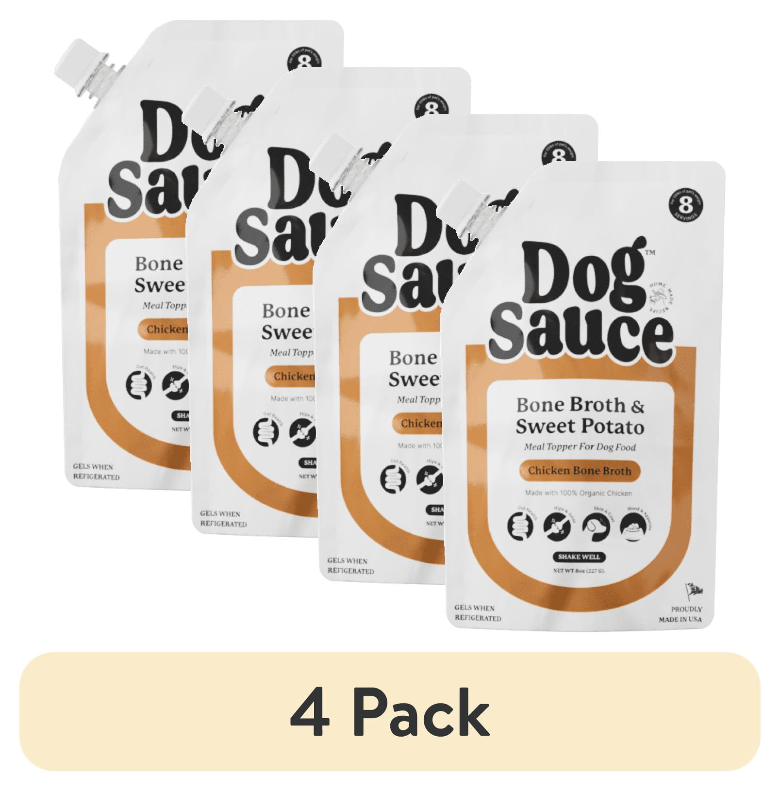 (4 pack) DogSauce Sweet Potato & Chicken Bone Broth Gourmet Meal Topper for Dogs, 8 oz