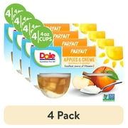 (4 pack) Dole Fruit Bowls Apples and Crème Parfait, 4.3 oz Cups (4 Pack)